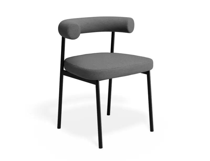 Marlowe Dining Chair With Black Legs And Soho Grey Fabric 1