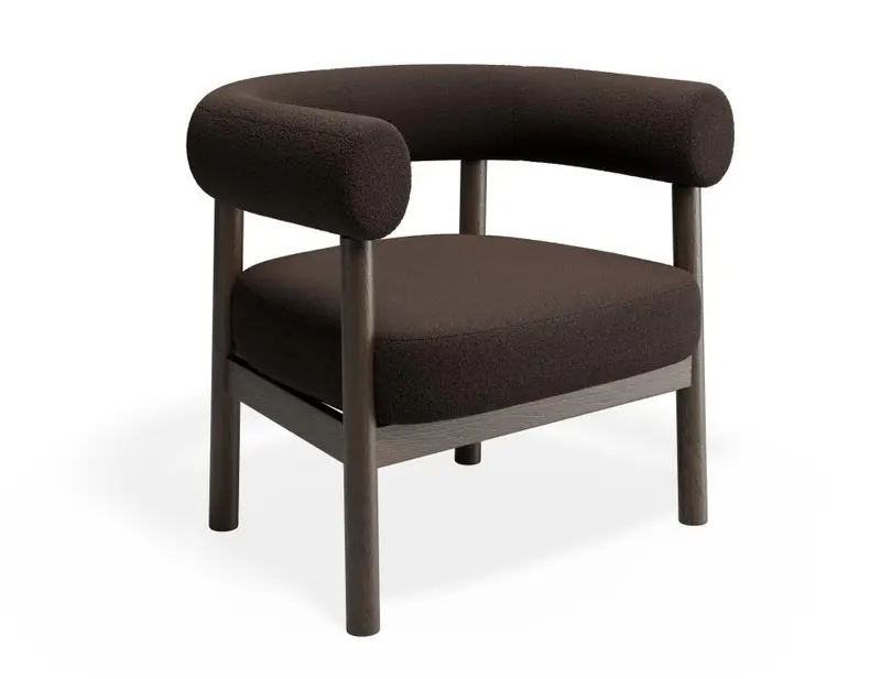 Marlowe Occasional Chair – Smoked Oak Legs And Cacao Upholstery 1