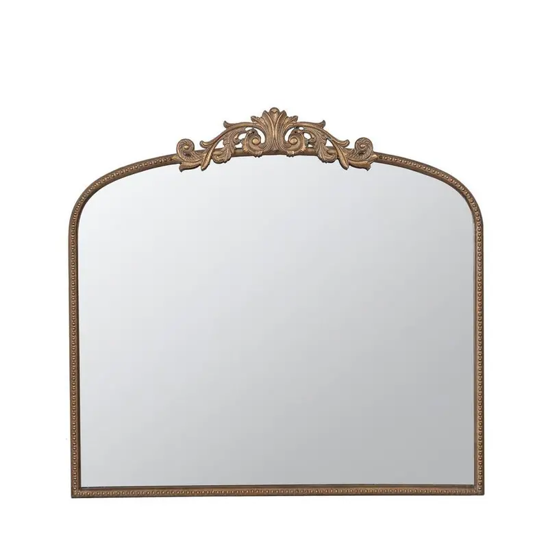 Marseille Decorative Mirror – Round Frame With Metallic Gold Finish 1