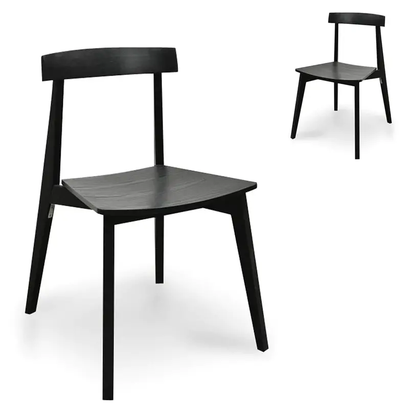 Matte Black Dining Chairs – Contemporary Design (2-Pack) 1