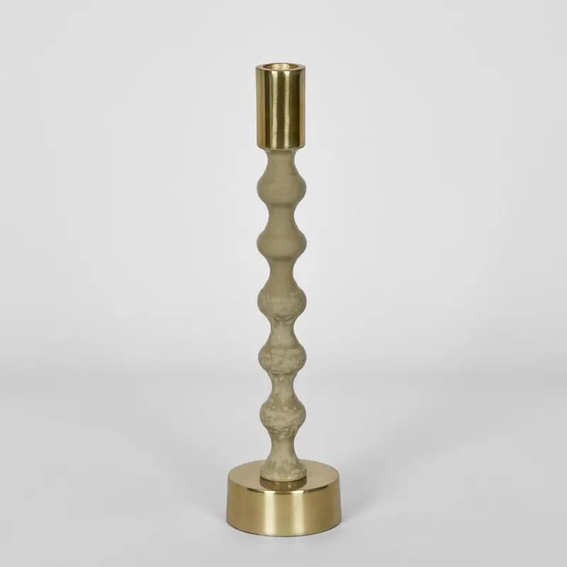 Medium Beige Glossy Elsa Candle Stand 1