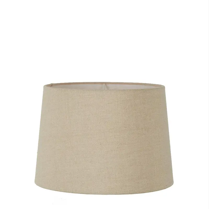 Medium Dark Natural Linen Drum Lamp Shade (E27) 1