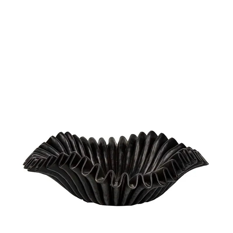 Medium Lehriya Marble Bowl – Elegant Black 1