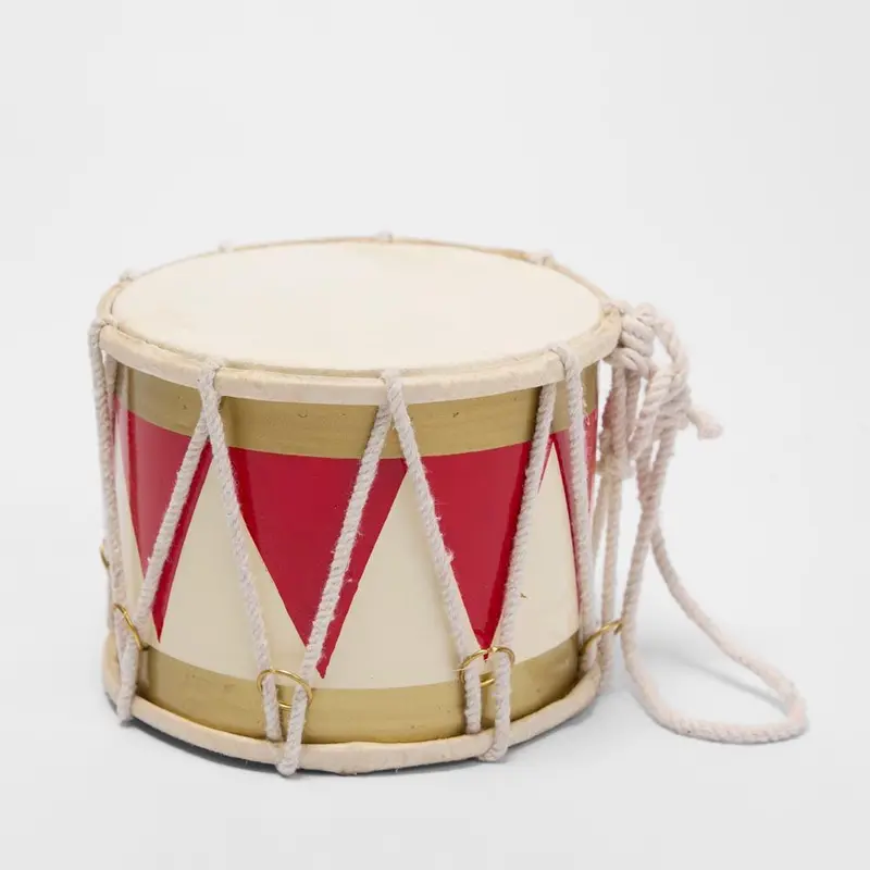 Medium Red Rawhide Diamond Drum Ornament 1