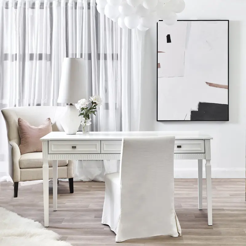 Merci Compact Desk – Glossy White Modern Study Desk 1