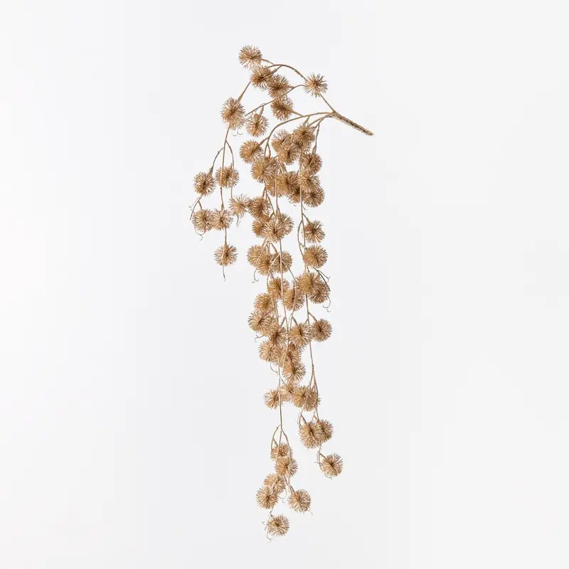 Metallic Sycamore Hanging Foliage – 12-Piece Decorative Bush Set 1