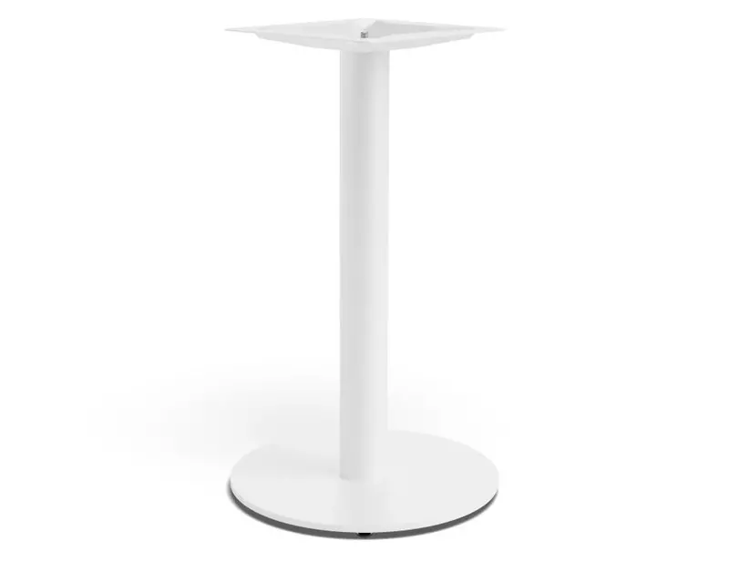 Metz White Round Café Table Base – Compact And Modern Design 1
