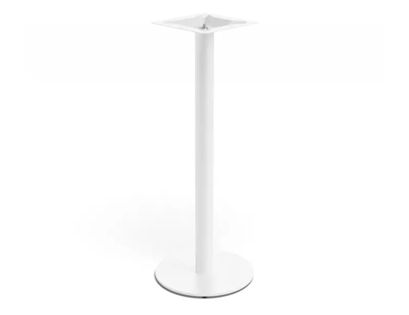 Metz White Round High Bar Table Base – Sleek Powder-Coated Finish 1