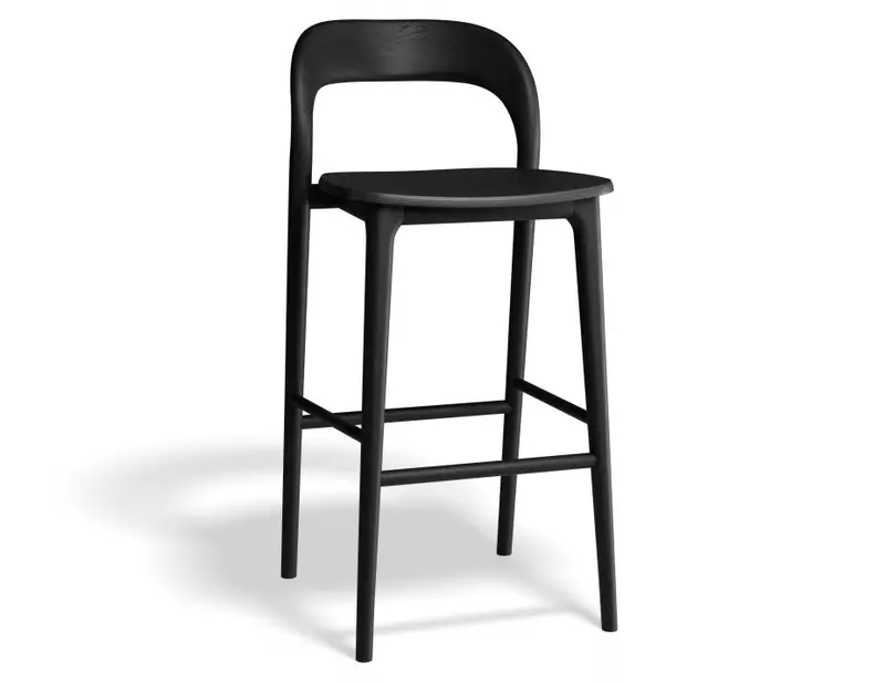 Mia Solid Wood Stool – Black Finish 1
