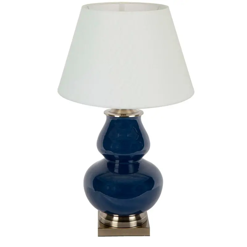 Midnight Blue Ceramic Table Lamp With Shade By Matisse 1