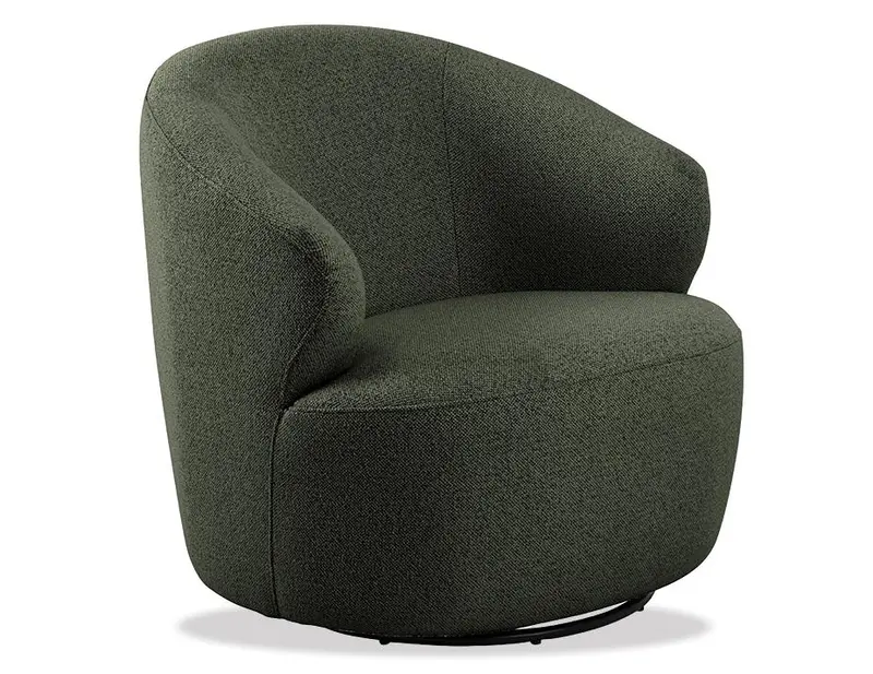 Mietta Swivel Lounge Chair – Emerald Green Finish 1