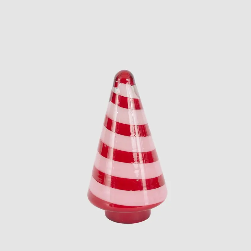 Mini Red And Pink Glass Cone Christmas Tree 1