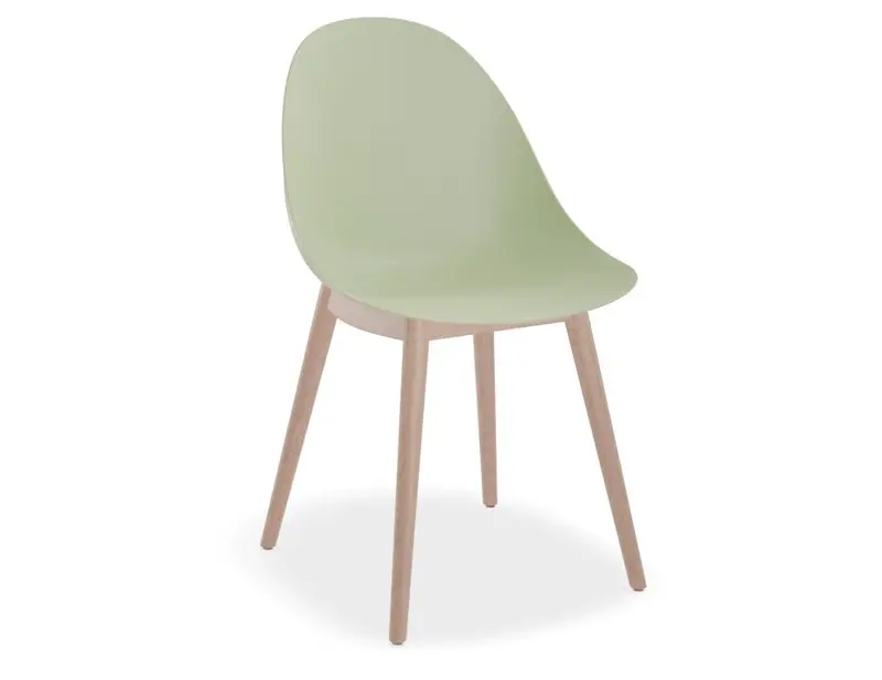 Mint Green Pebble Chair With Shell Seat And Natural Beechwood Base 1