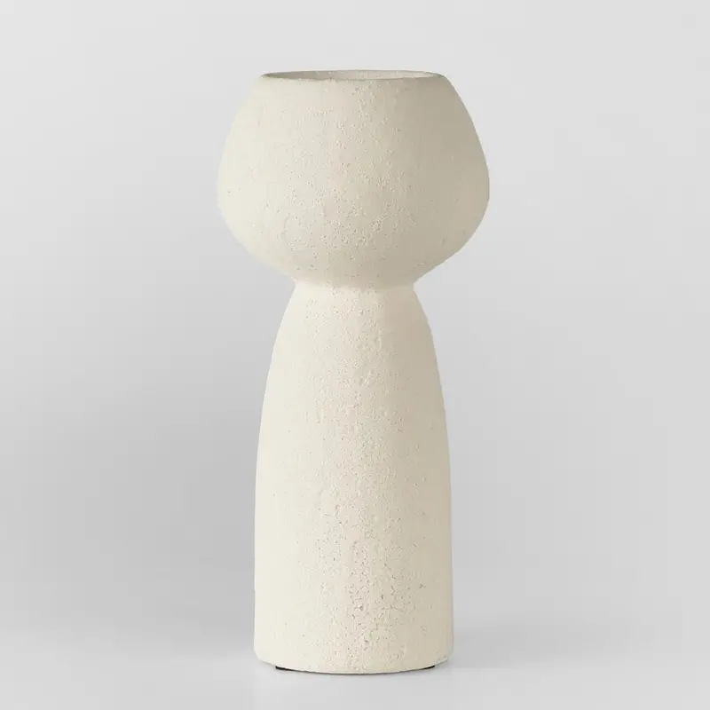 Miro Small Ceramic Vase In Chalk Finish 1