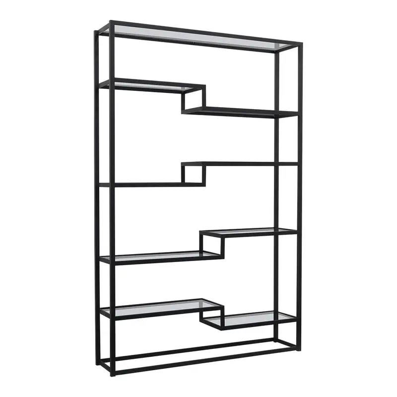 Mistique Black Glass Shelving Unit 1