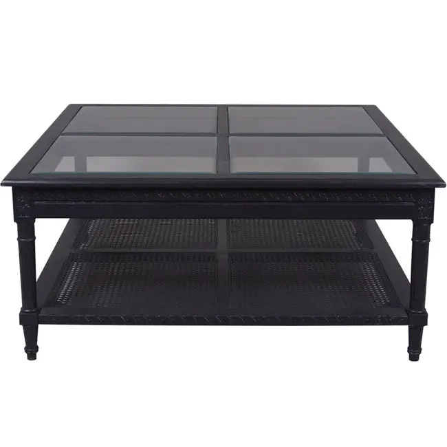 Modern Black Square Coffee Table – Flat-Pack Assembly 1