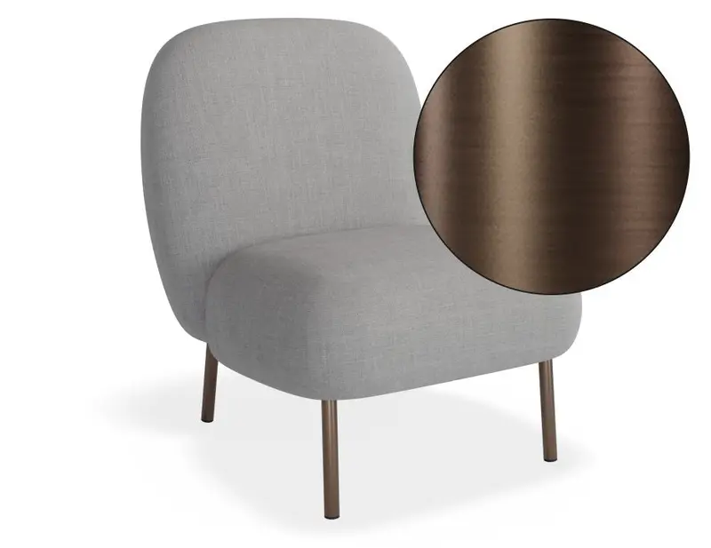 Moulon Cloud Grey Lounge Chair With Brushed Matte Bronze Legs 1