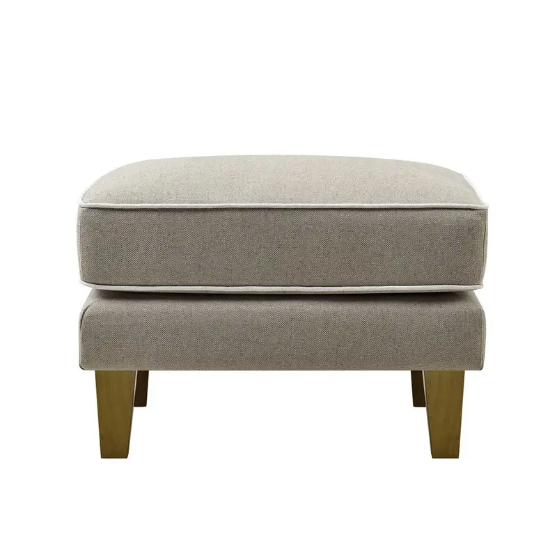 Natural Bondi Hamptons Ottoman With White Piping 1