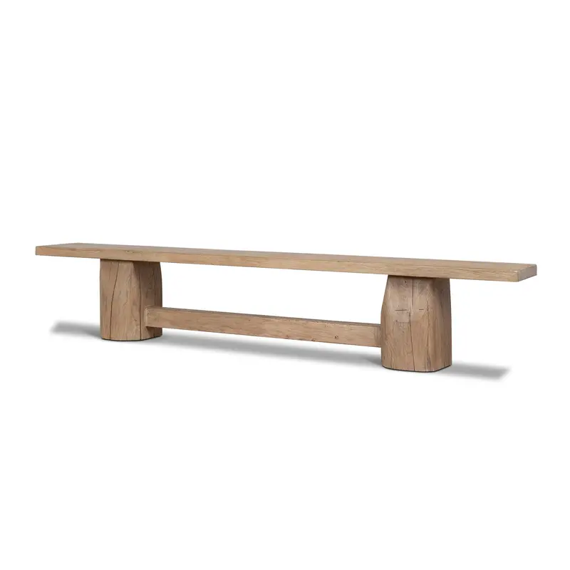 Natural Elm Bench – 2.5-Metre Solid Wood Seating 1