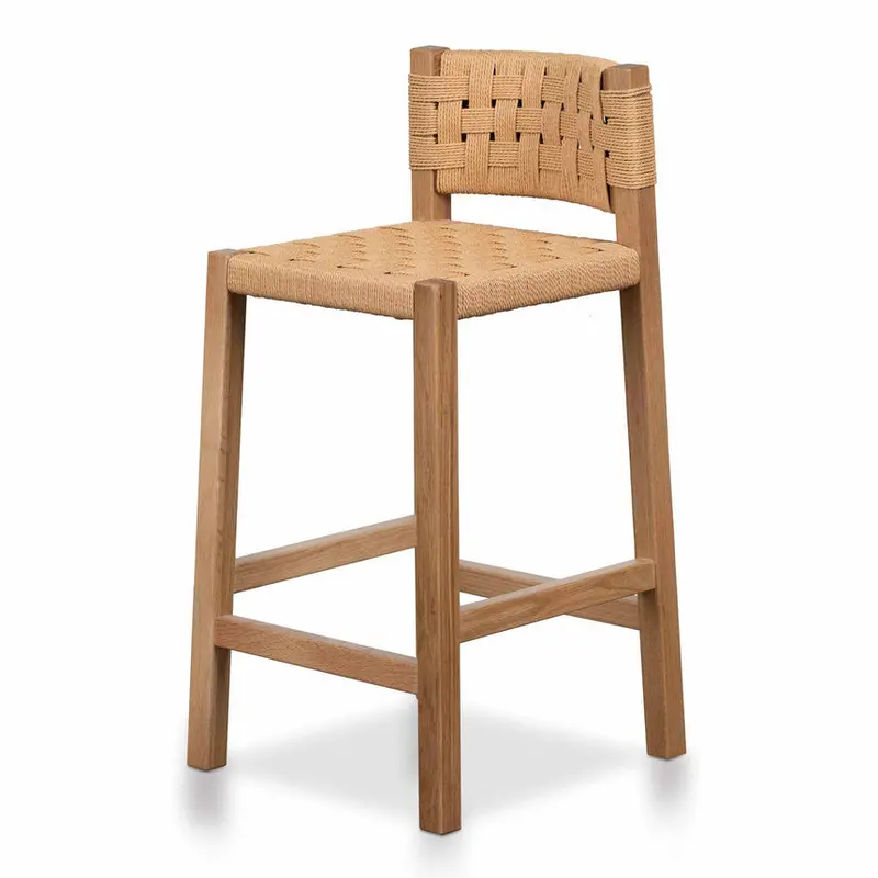 Natural Woven Rattan Bar Stool – Minimalist Design 1