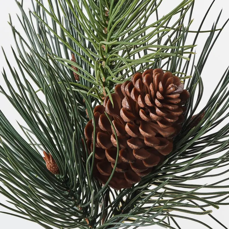 Needle Pine Cone Artificial Pick Bundle – 12-Stem Holiday Greenery 1