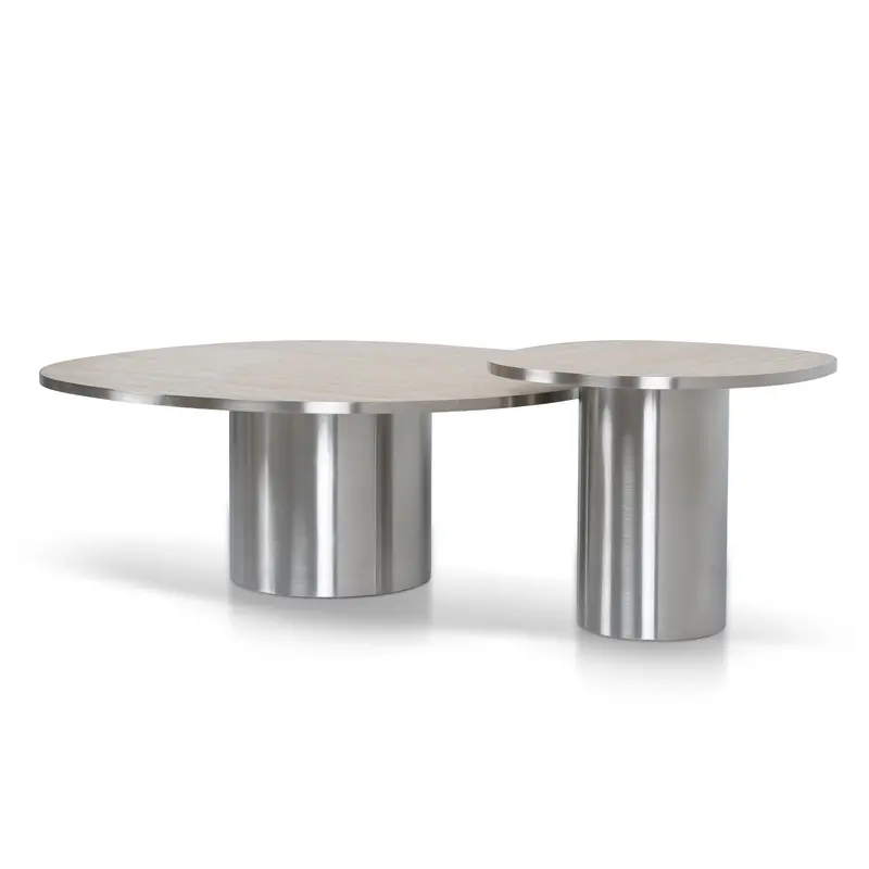 Nested Porcelain And Stainless Steel Coffee Table 1