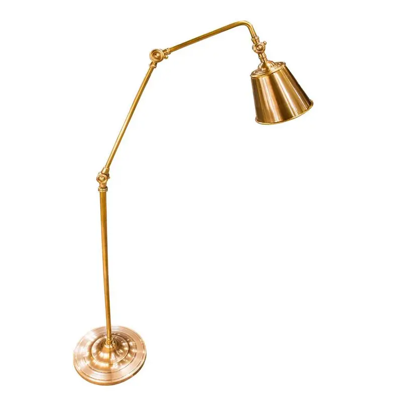 Newbury Antique Brass Floor Lamp With Adjustable Height 1