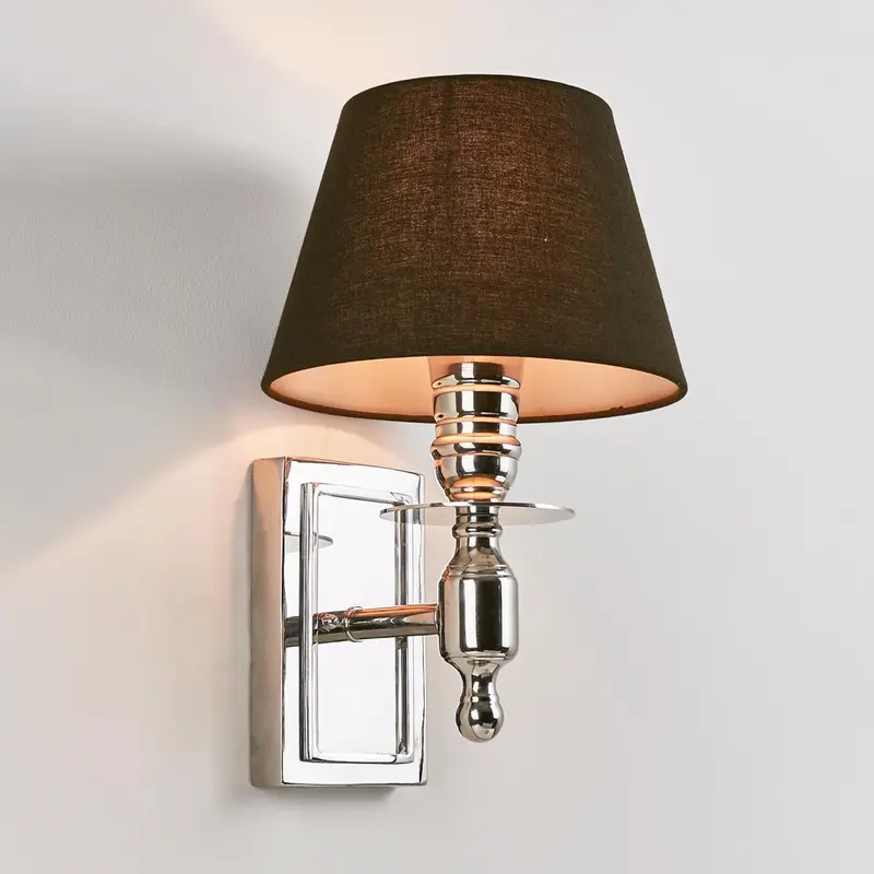 Newton Shiny Nickel Wall Light 1