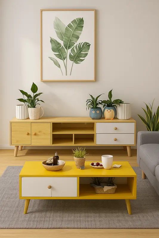 Nnecn Modern Tv Stand Set – Minimalist Living Room Media Console 1