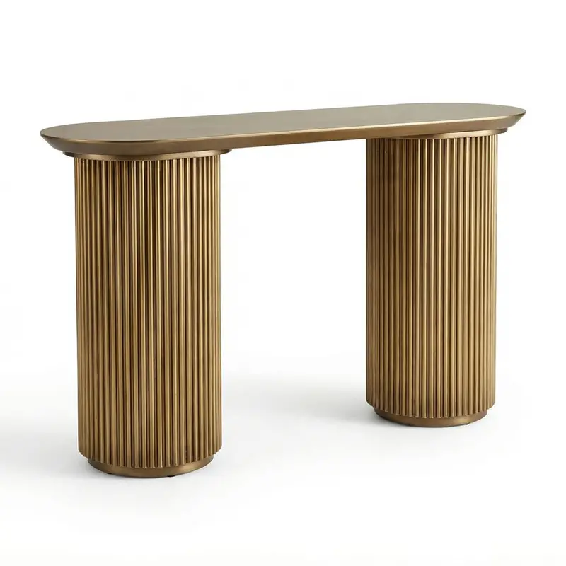 Nomad Small Antique Gold Console Table 1