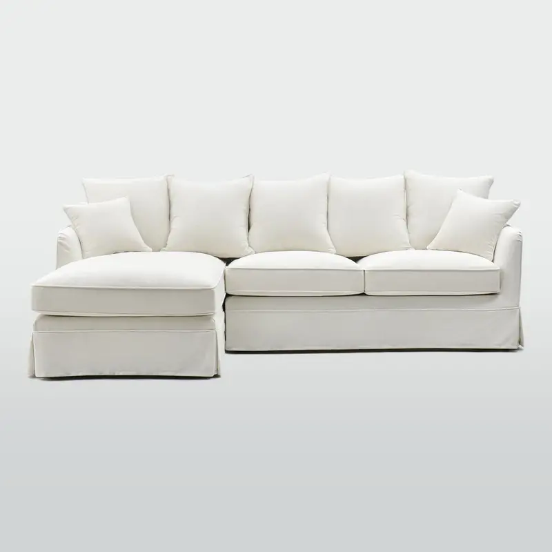 Noosa 3-Seater Left-Arm Chaise Sofa In Soft Ivory 1