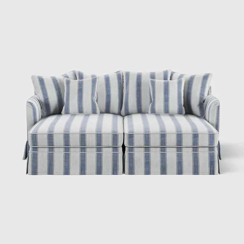 Noosa Double Chaise Daybed – Blue Sky Stripe Fabric 1