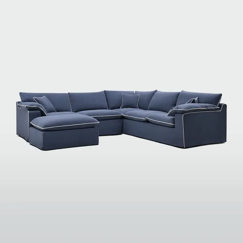 Norfolk Navy 5-Seater Reversible Modular Sofa With Chaise 1