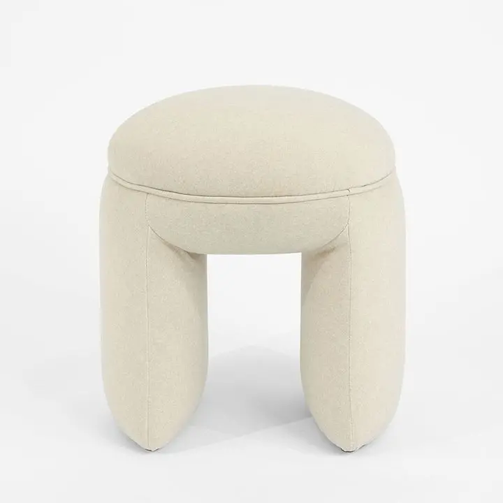 Oatmeal Harper Ottoman – Soft Neutral Upholstery 1
