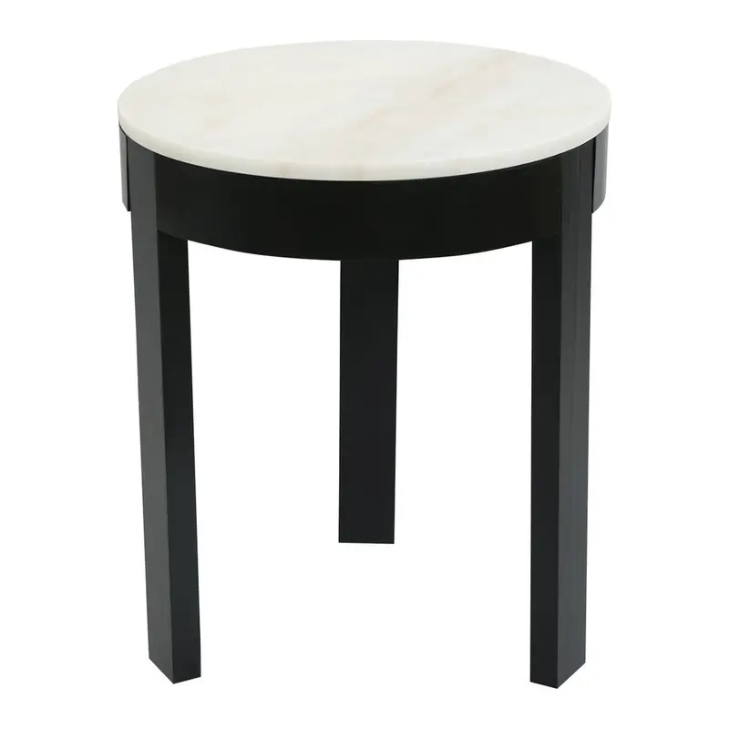 Oliver Large Marble Side Table – Jet Black 1