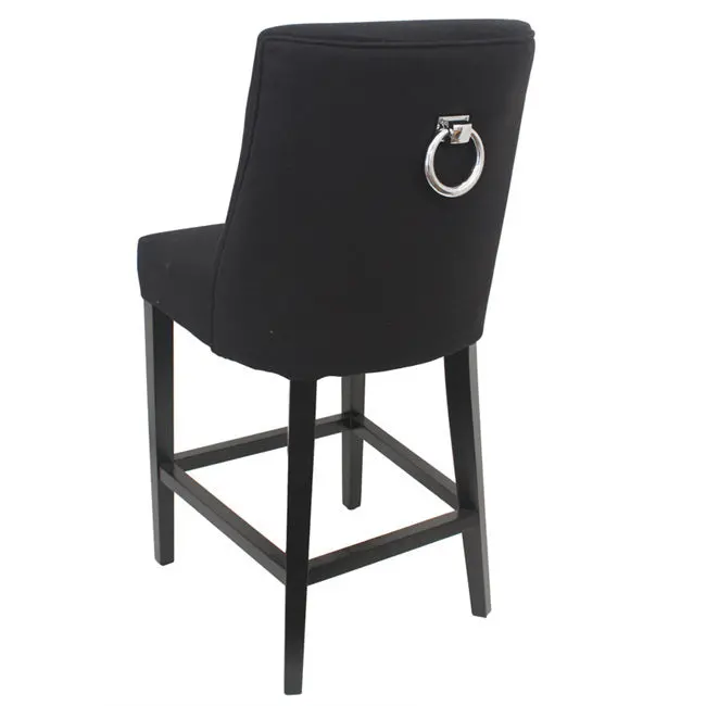 Ophelia Tall Barstool – Black Chrome Backring Detail 1