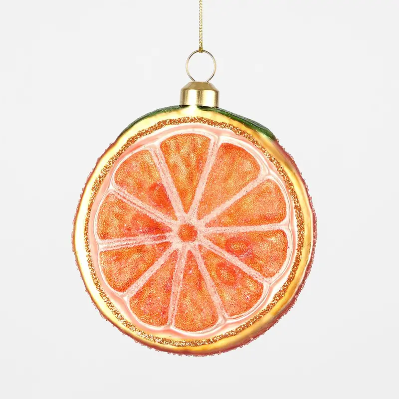Orange Glitter Sugared Fruit Ornament 1