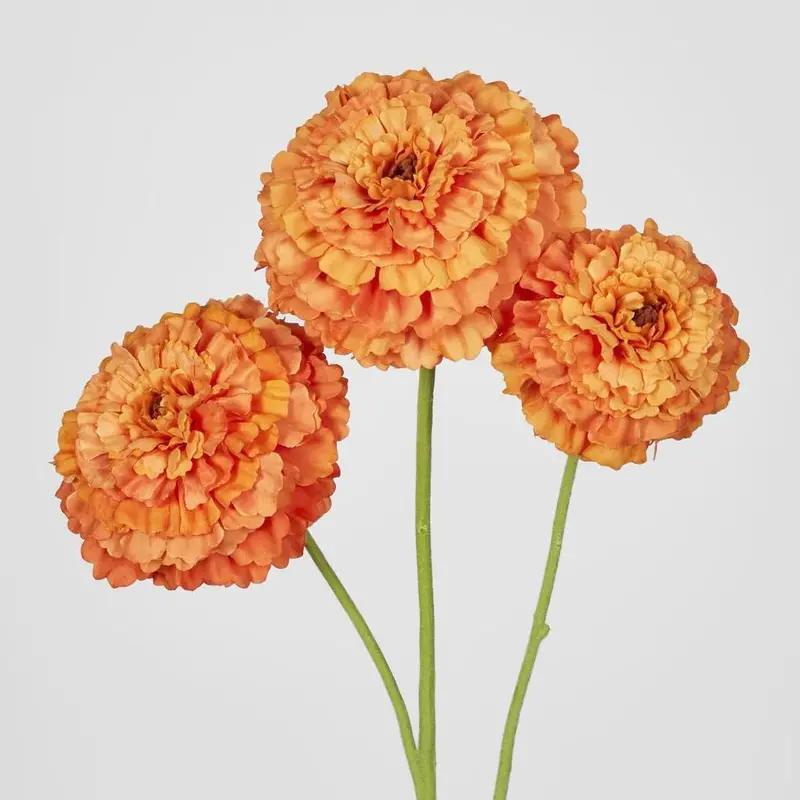Orange Marigold Spray – Lifelike Dried-Style Flower Stem 1