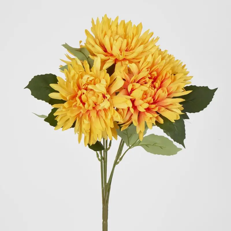 Orange Mum Bush – 46Cm Vibrant Silk Floral Accent 1