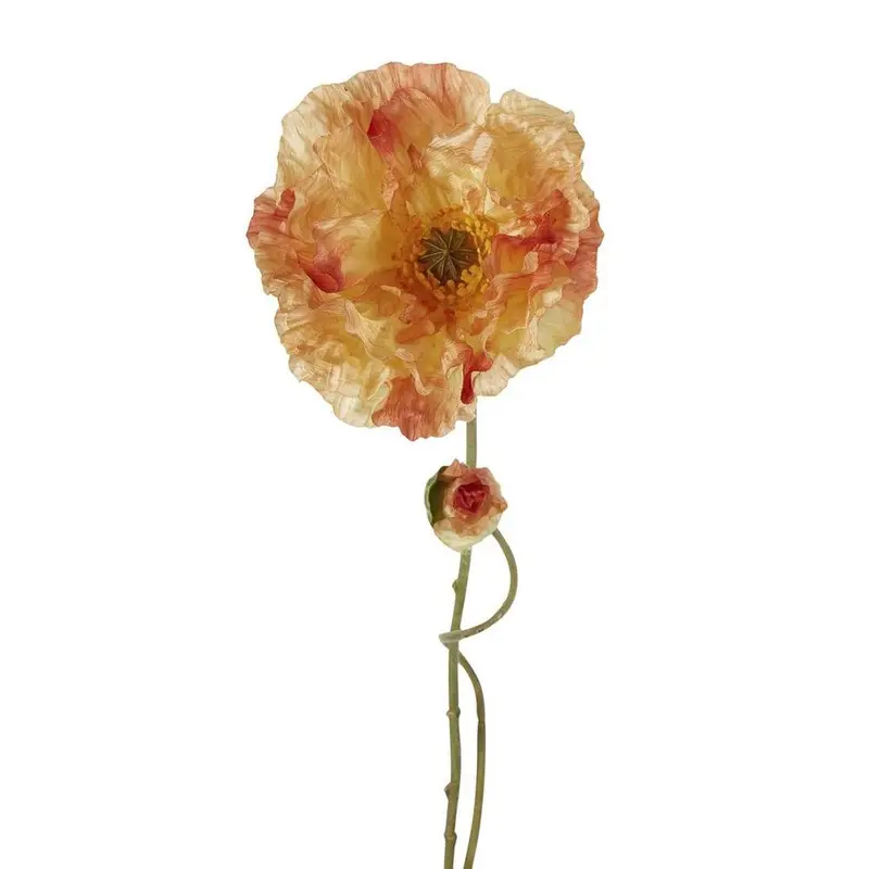 Orange Poppy Stem – Lifelike Floral Arrangement, 75Cm 1