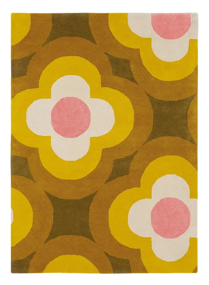 Orla Kiely Pulse Design Wallpaper In Vibrant Yellow 1