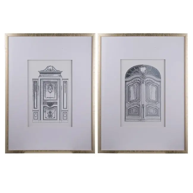 Ornate Pencil-Style Door Wall Art – Vintage-Inspired Set Of 2 1