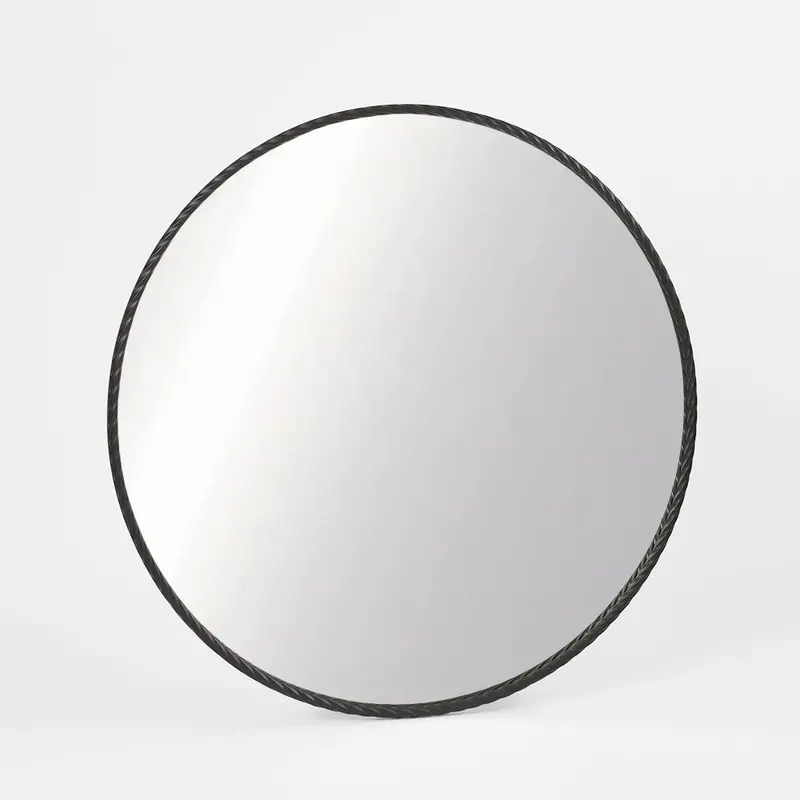 Palais Large Round Mirror – Sleek Black-Framed Statement Piece 1