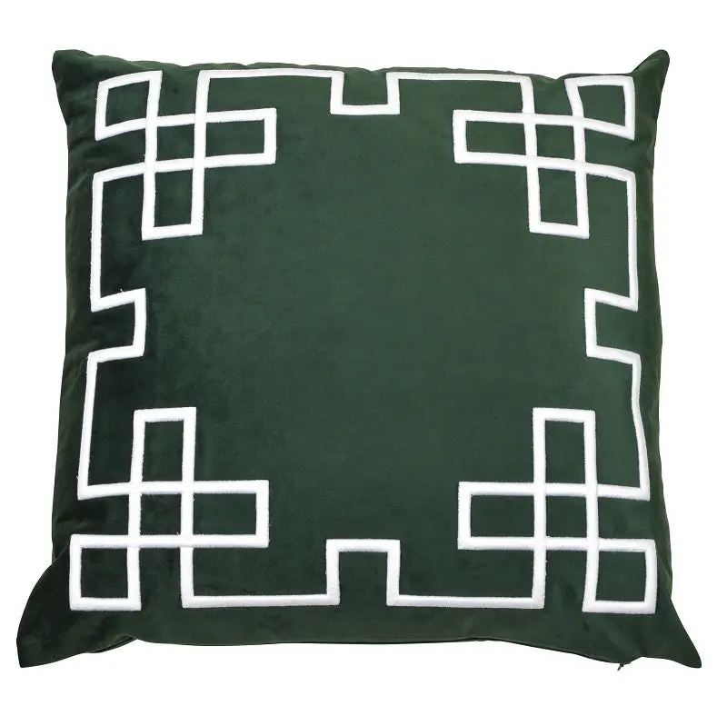 Palm Springs Green Square Cushion Cover With Feather Insert 1