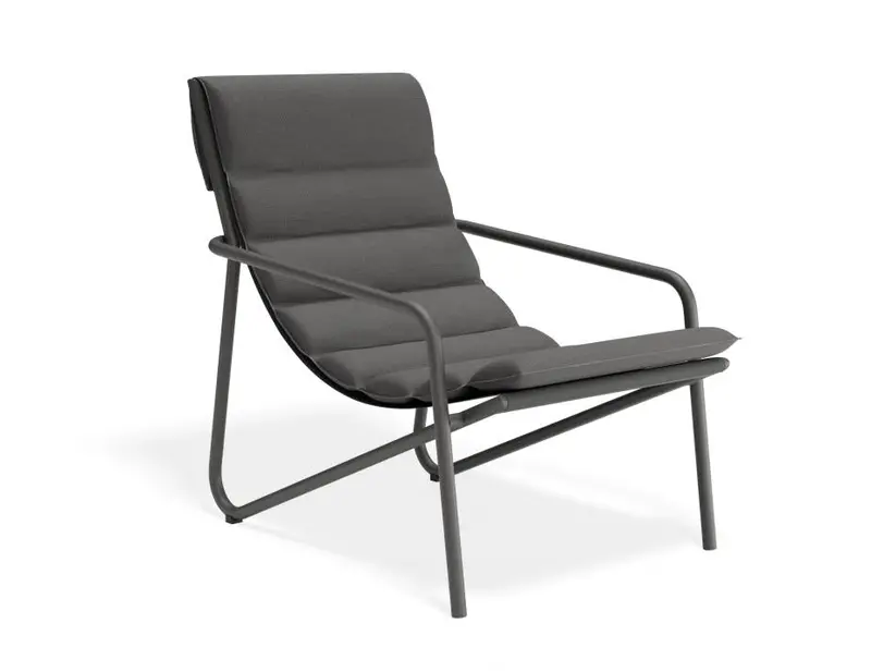 Paloma Outdoor Lounge Chair In Charcoal Finish 1