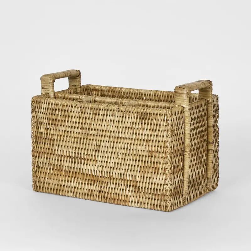 Paume Rattan Cutlery Caddy – Natural Woven Table Organizer 1