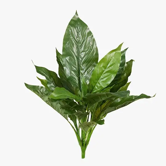 Peace Lily (Spathiphyllum) Leaf Bush – 12-Piece Faux Plant Set 1
