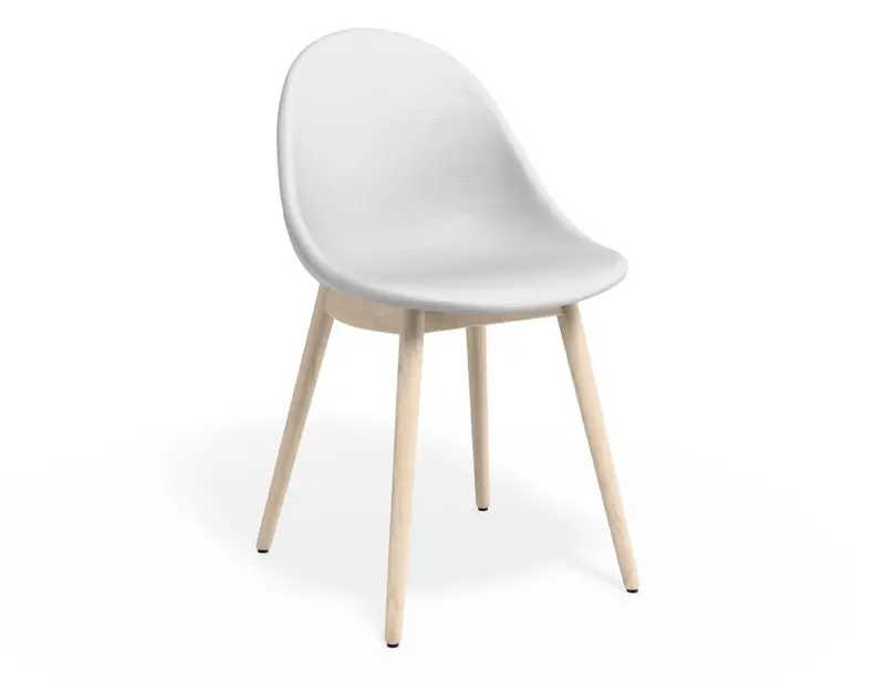 Pebble Armchair – White Upholstered Vintage-Style Seat 1