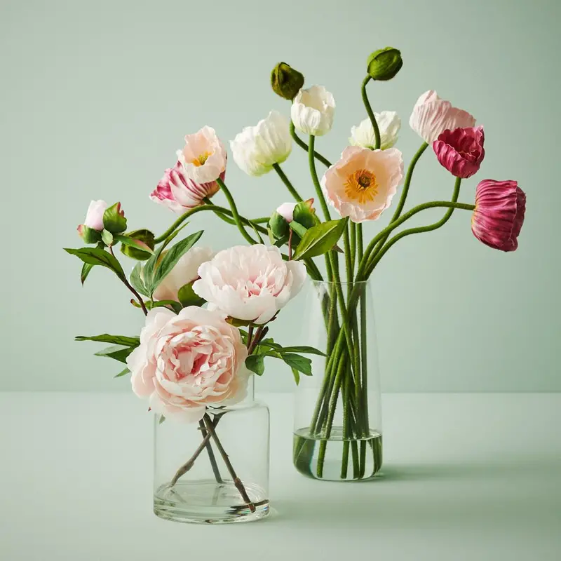 Peony Mix In Vase – 4-Piece Pre-Arranged Artificial Flower Set 1
