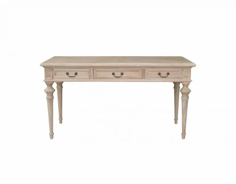 Phillip Scott Desk – Whitewashed Oak Finish, Light Coastal Aesthetic 1